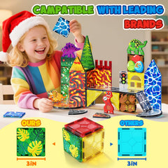 Magneverse Dinosaur Tiles STEM Play supports spatial reasoning through building.