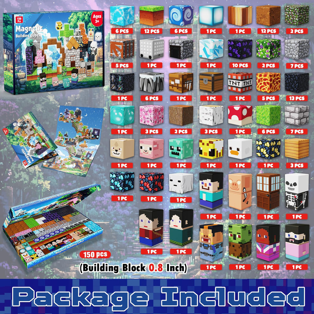 Magneverse nine-character figures for storytelling and cooperative building.