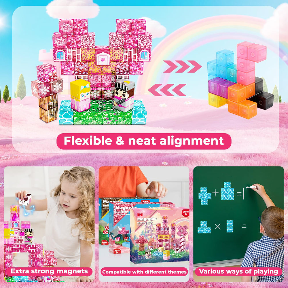Magneverse Pink princess castle makes a charming gift for kids