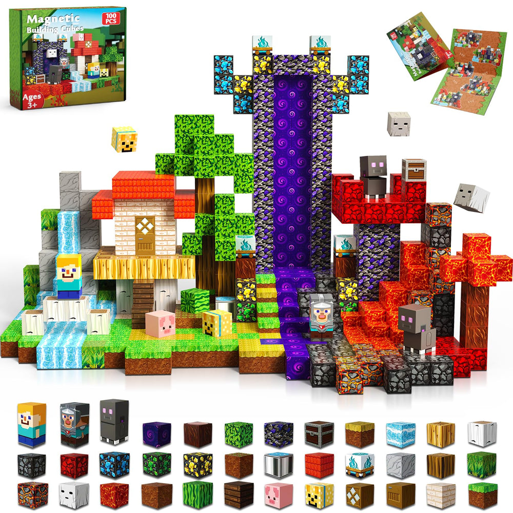 Magneverse Portal lava-theme cubes encourage hands-on creativity and spatial play.