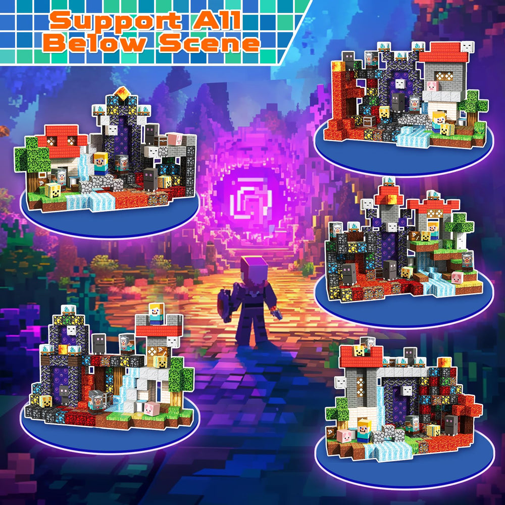 Magneverse blocks click together with strong magnets for taller, stable creations.