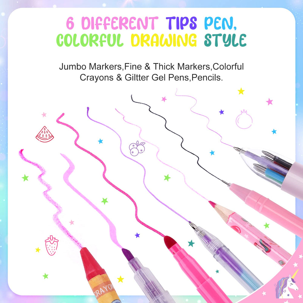 MAIGOZON unicorn glitter gel pens add sparkle to doodles and art.