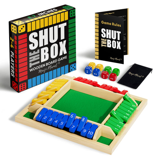Maiji Planet Shut The Box game box ready for family game night fun