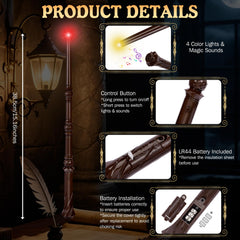 Maikoi wand lit on display with bright colors and sounds for immersive play.