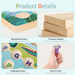 Mailuren wooden dinosaur magnets offering tactile learning for curious toddlers