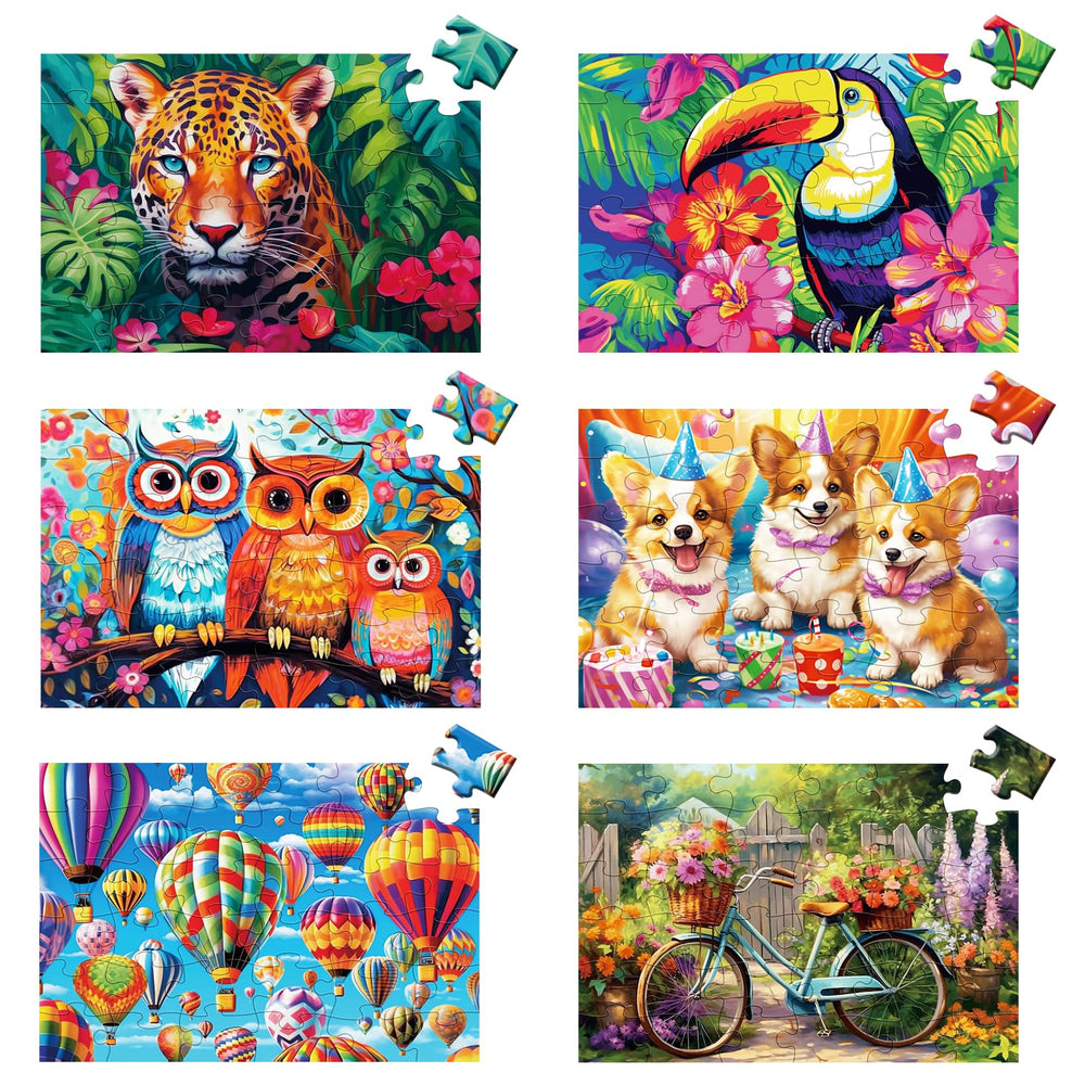 Maiqufa 6-pack large-piece puzzles designed for easy handling and senior use.
