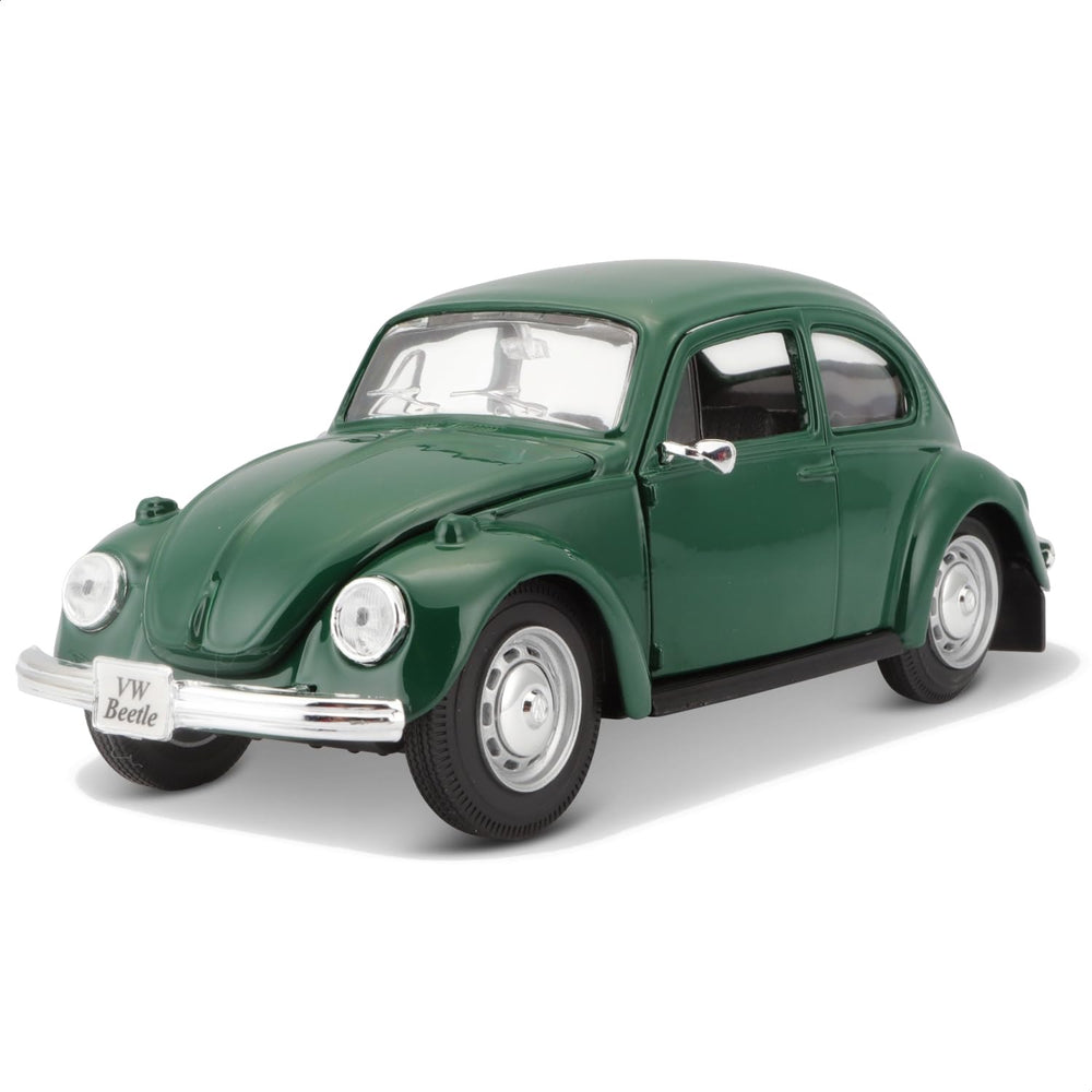 Maisto Volkswagen Beetle 1:24 SE, green, front view, precise scale model for display