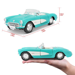Maisto 1:24 Corvette turquoise detailed chassis undercarriage for authentic look.