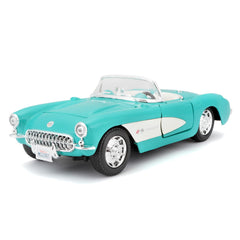 Maisto 1:24 Special Edition Corvette turquoise front view for stylish display.