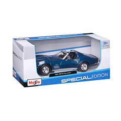 Maisto Corvette blue packaging image signals gift-ready presentation.
