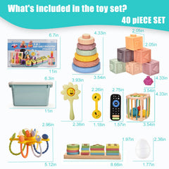 Majabike soft stacking rings aiding grasp and color matching during play.