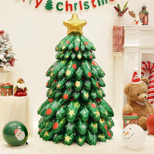Majiato Christmas tree balloons trunk creates a tall indoor centerpiece for festive decor