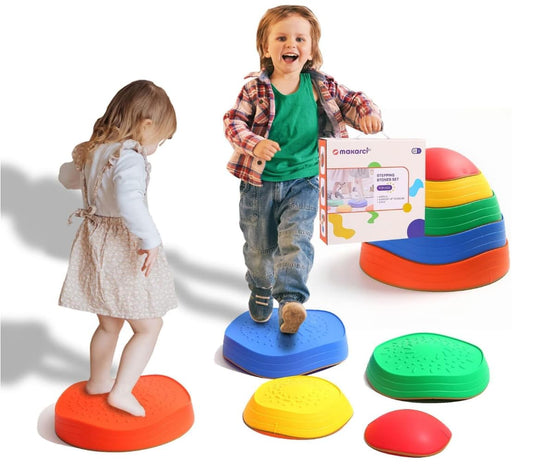 makarci stepping stones set of 5 non-slip blocks for outdoor play