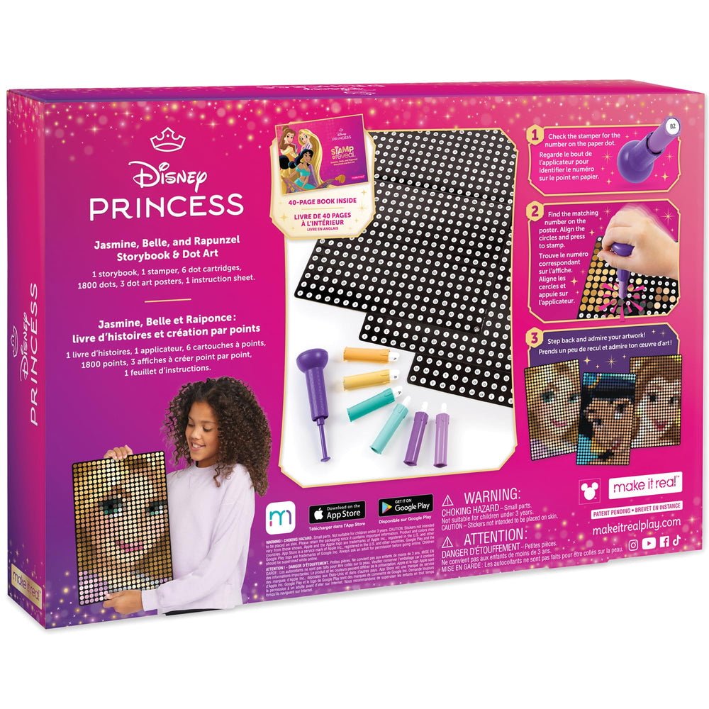Make It Real Disney Princess Dot Art three posters revealed with bright colors inspire creative room decor.