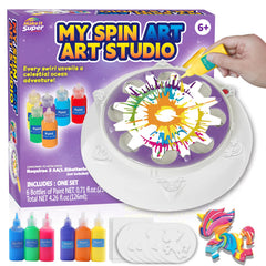 Make It Super Spin Art Machine Kit paint spinner for kids to create vibrant works.