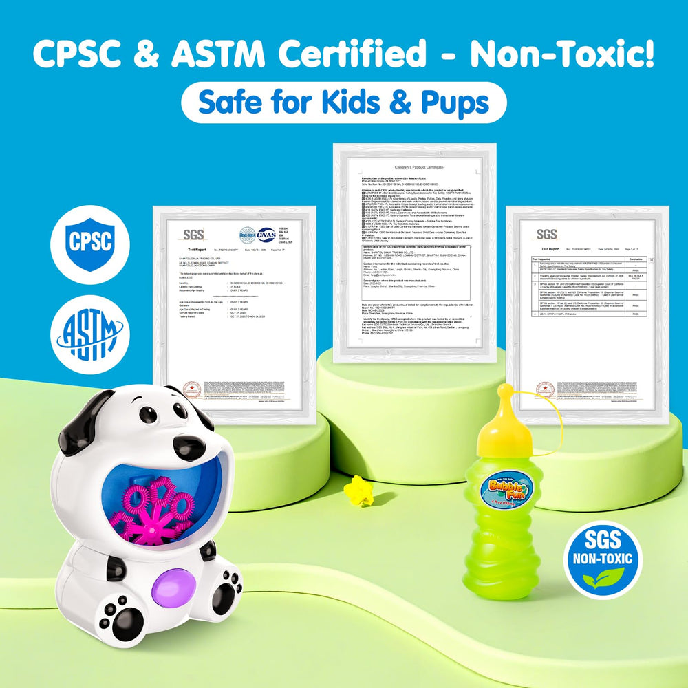 Make Kids Smile Bubble Fun uses safe materials with paw-friendly edges