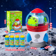 Make Kids Smile Rocket Bubble Machine ready to use with pre mixed solution for quick setups