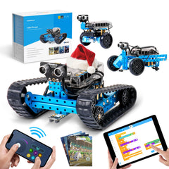 Makeblock mBot Ranger land raider on carpet for versatile terrains and play