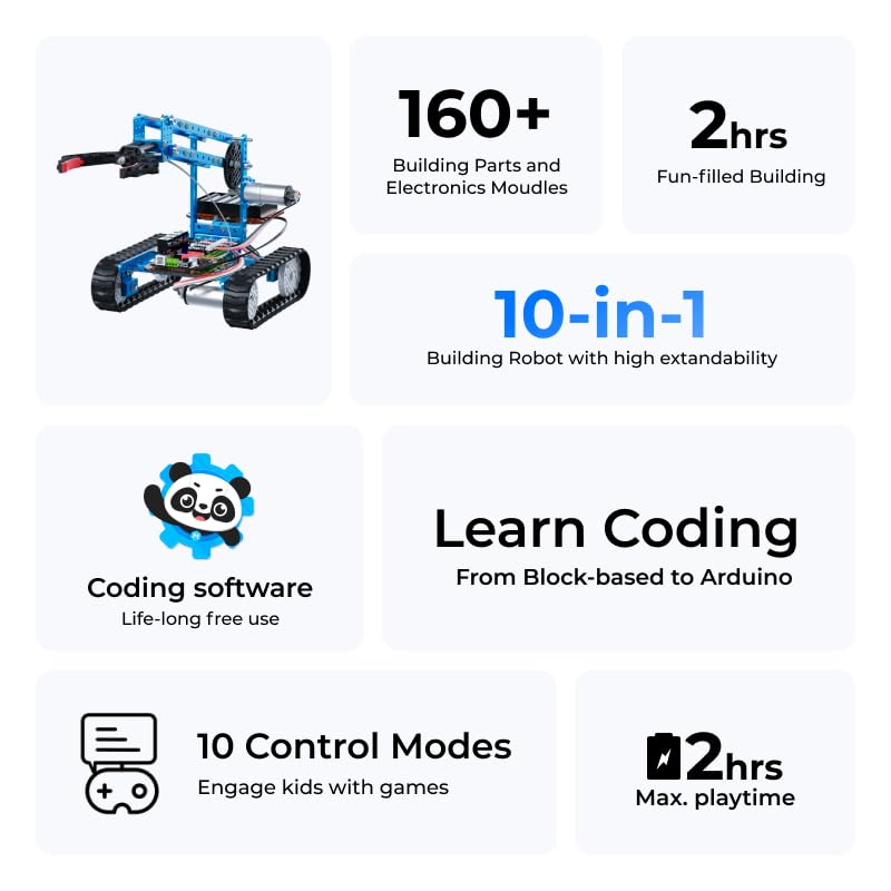 Makeblock mBot Ultimate showcasing 10 model possibilities for STEM