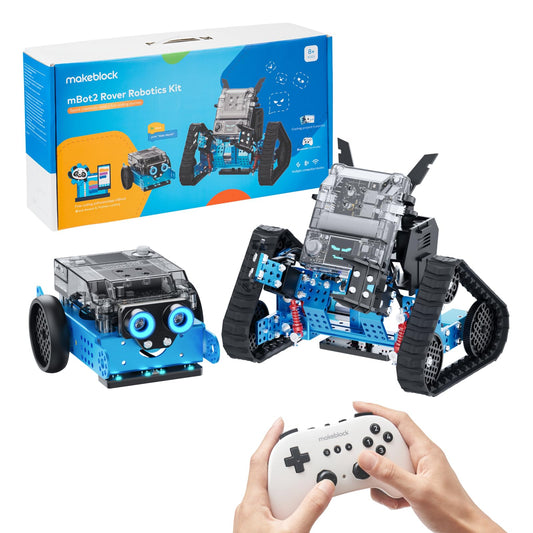 Makeblock mBot2 Rover dancing in action, showcasing playful coding for kids.