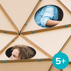 Makedo Create supports home learning; ages 5+ engage in STEM activities.