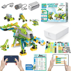 Makerzoid Coding Robot Master host with sensors and motor for hands-on learning.