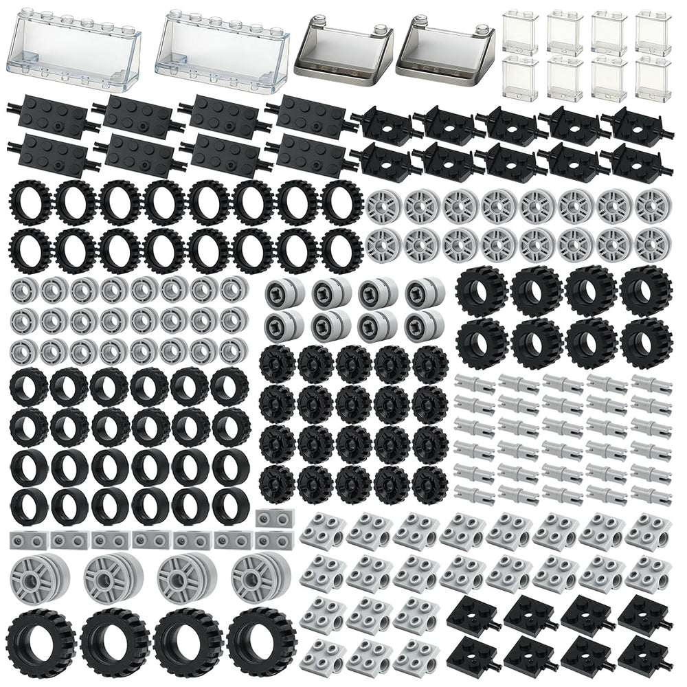 MALEKO wheels and axles set enables creative car builds with tight brick compatibility.