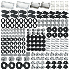 MALEKO wheels and axles set enables creative car builds with tight brick compatibility.