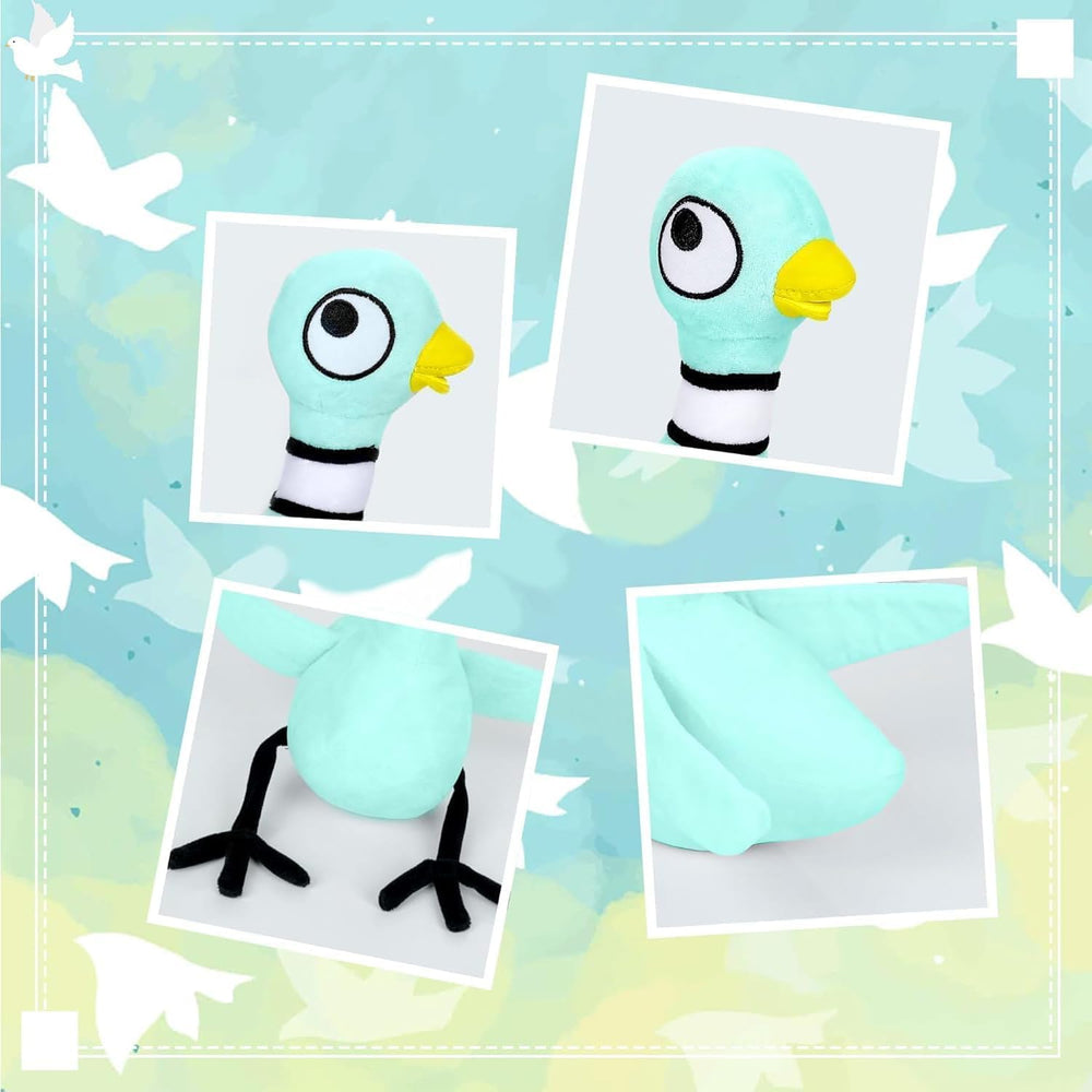 Malvjun pigeon plush book-inspired design sparks storytelling.
