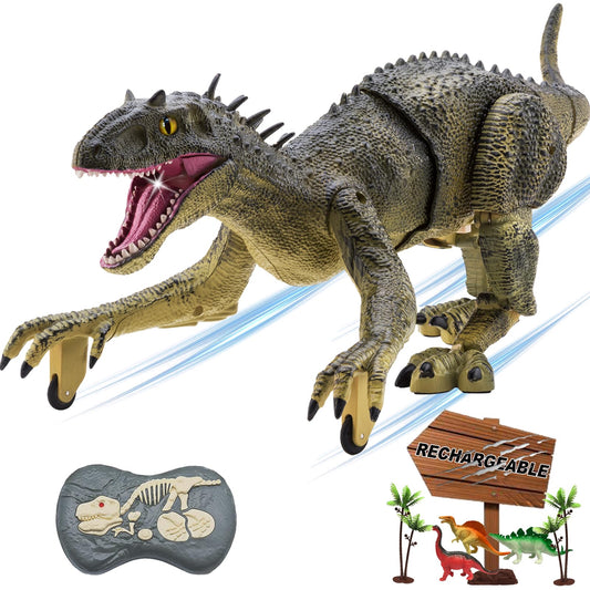 MAMABOO remote-control dinosaur front view for realistic indoor playtime.