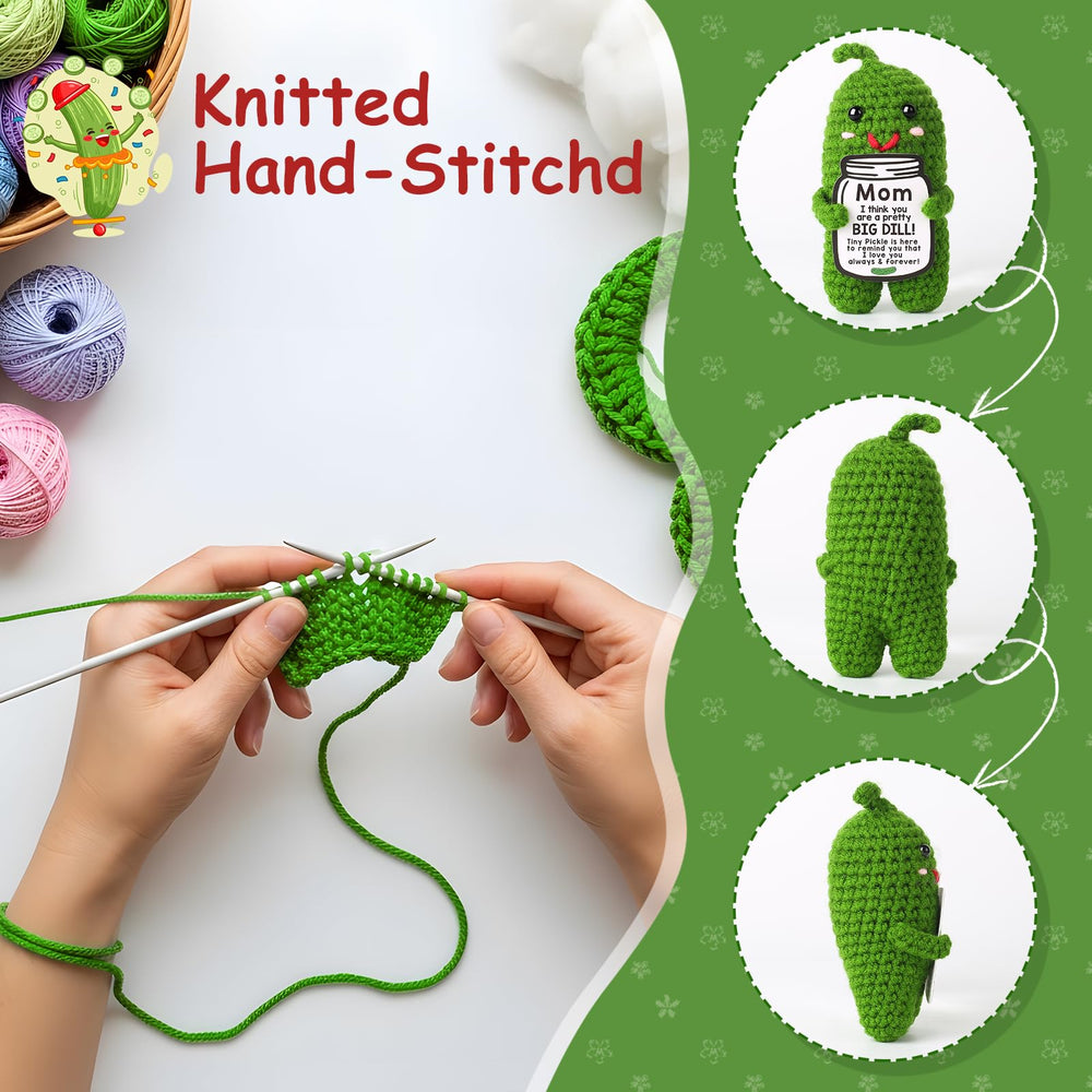 MAMAGIFTREE Big Dill pickle plush on a desk adds charm.