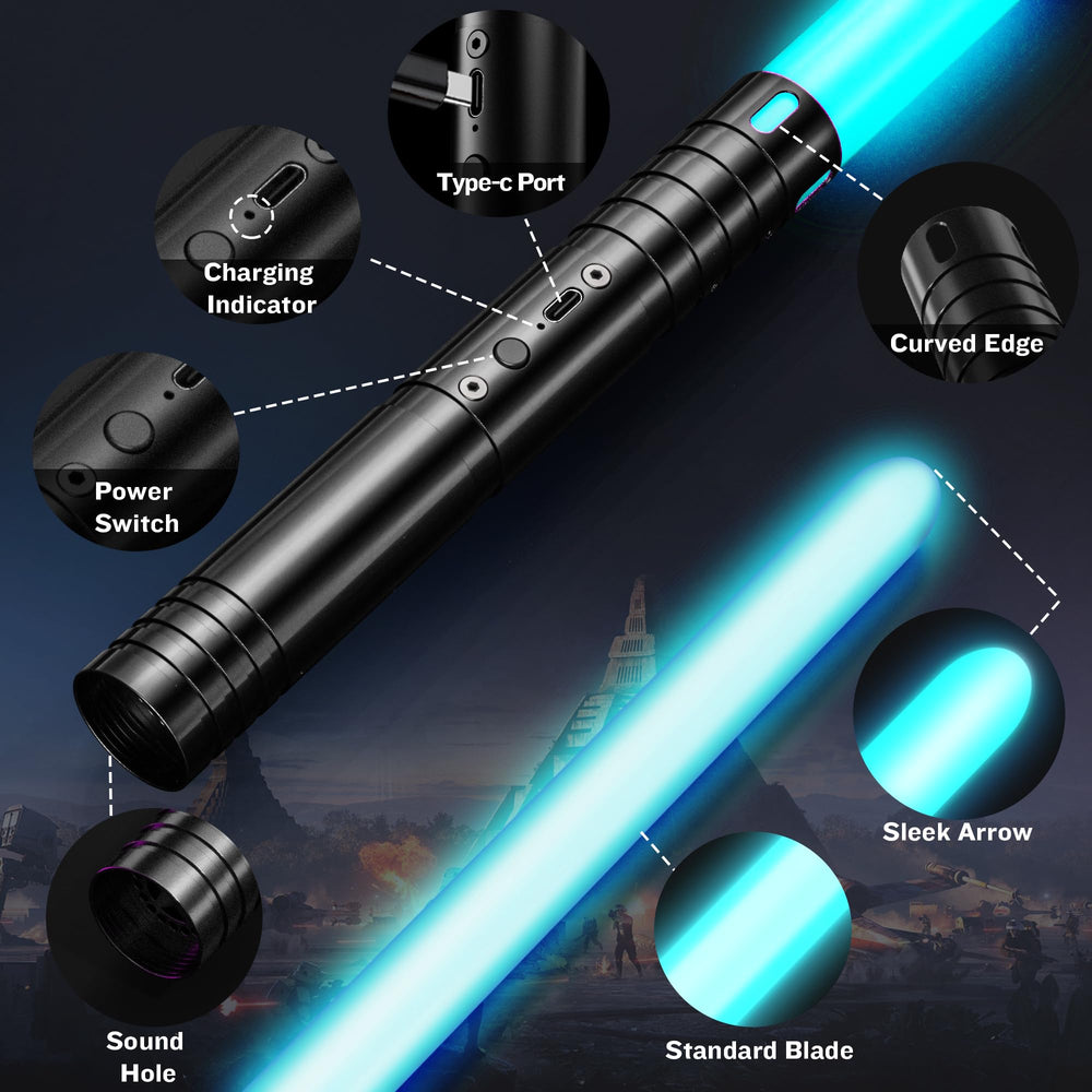 MAMXUAN USB-rechargeable saber offers convenient play sessions.