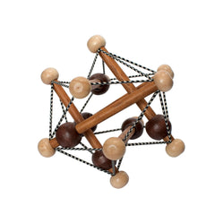 Manhattan Toy Artful Skwish rattle in colorful wood shapes encourages grasping and cause-and-effect exploration
