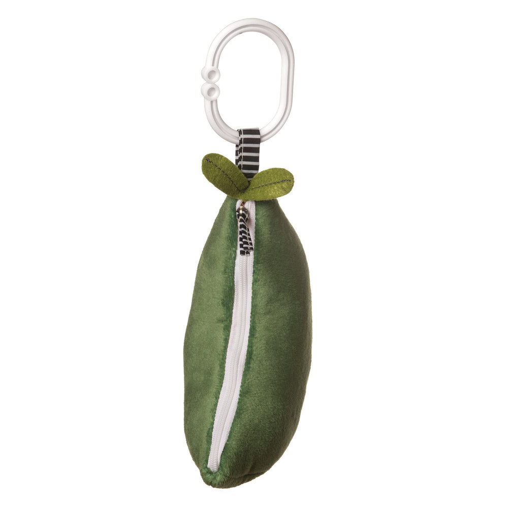 Manhattan Toy farmers market peas in a pod embroidered faces enhancing visual recognition for babies.