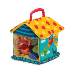 Manhattan Toy Put and Peek Birdhouse four-textured-birds offer tactile exploration