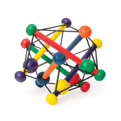 Manhattan Toy Skwish Classic 6 inch wooden frame with beads promotes fine motor exploration.