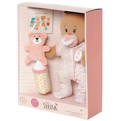 Wee Baby Stella doll with magnetic pacifier and bottle for nurturing pretend play.