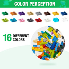 MANNIDOO colorful bricks with 18 shapes and 14 colors for variety