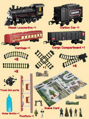 Mantfuty train set LED lights and smoke for immersive play visuals.