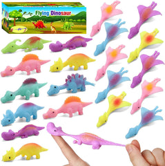 Mantyplay slingshot dinosaur finger toys set with colorful mini dinos for party favors and travel play