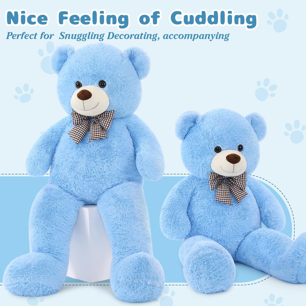 MaoGoLan jumbo teddy bear close-up of soft plush fabric and stitching.