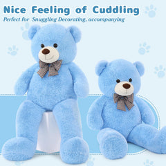 MaoGoLan jumbo teddy bear close-up of soft plush fabric and stitching.