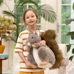 MaoGoLan giant-squirrel-plush face closeup shows friendly expression for imaginative play.