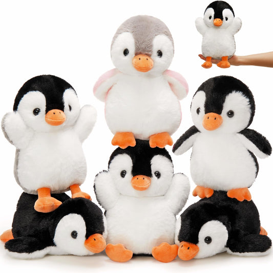MaoGoLan six-pack penguin plush group shot enhances festive decor.