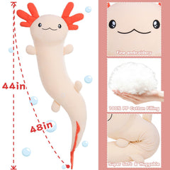 MaoGoLan axolotl pillow closeup face showing soft texture and embroidery