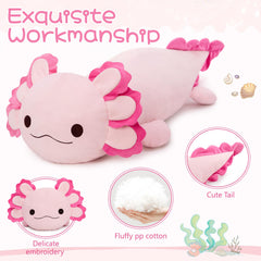 MaoGoLan axolotl plush machine washable for easy cleaning