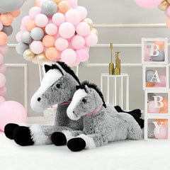 MaoGoLan bed decor horse plush adds a charming room accent.