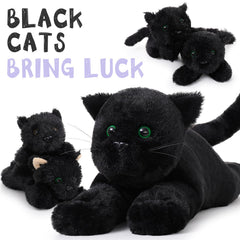MaoGoLan black cat plush babies detail highlights four tiny kittens.