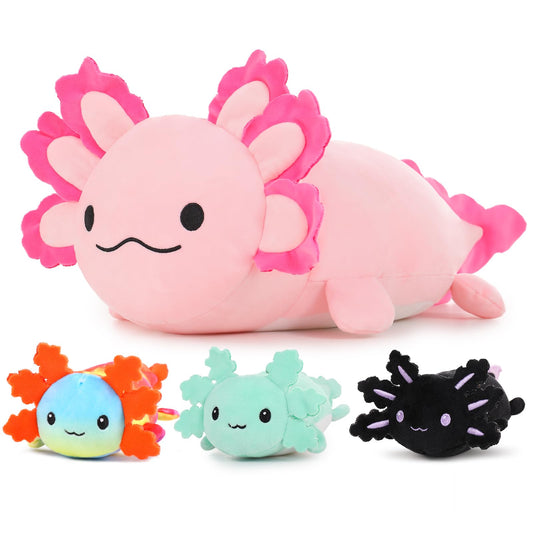 MaoGoLan giant axolotl plush with three babies inside, a cuddly family decor piece.