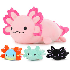 MaoGoLan giant axolotl plush with three babies inside, a cuddly family decor piece.
